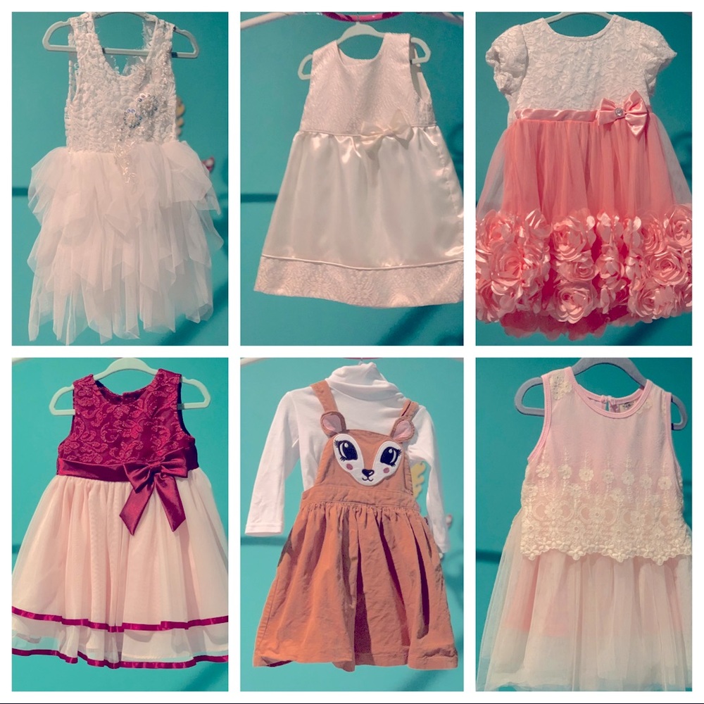 6 Toddler Christmas Time Dresses- Size 2T-3T